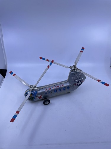 Hélicoptère Jouet Ancien Sky Taxi – Tôle, Batterie, Boîte D'origine – Japon 1960