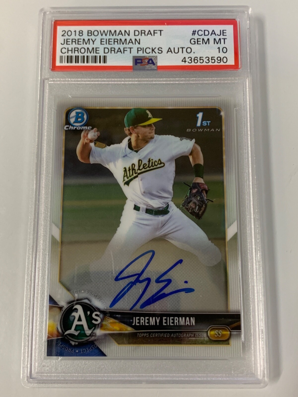 Jeremy Eierman 2018 Bowman Chrome Draft ON-CARD Auto Rookie