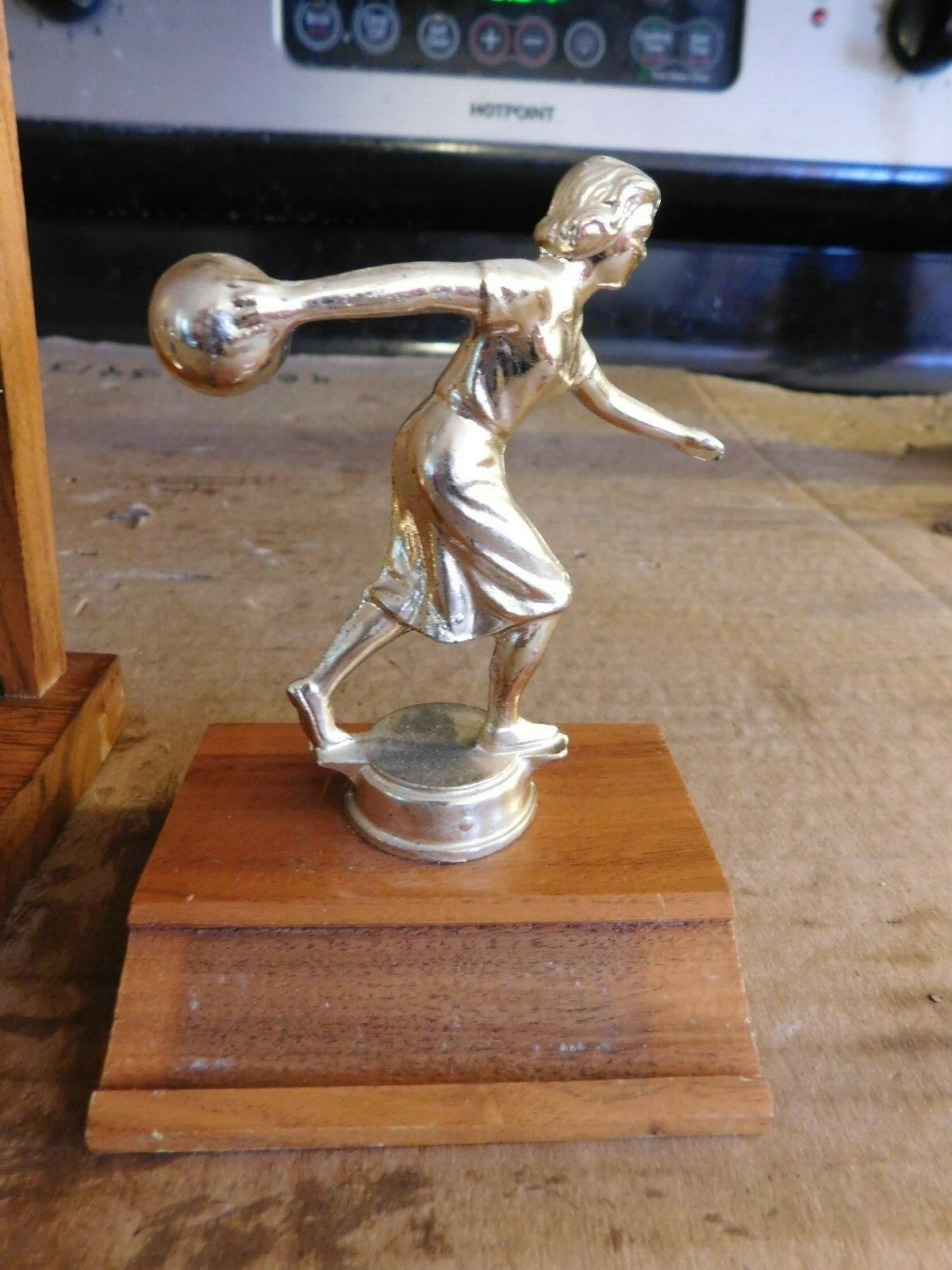 PAIR OF MID CENTURY BOWLING TROPHIES W/METAL TOPPERS GROUP #5