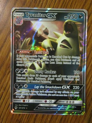 Pokemon TCG SM Lost Thunder 121//214 Tyranitar GX Holofoil Rare Card