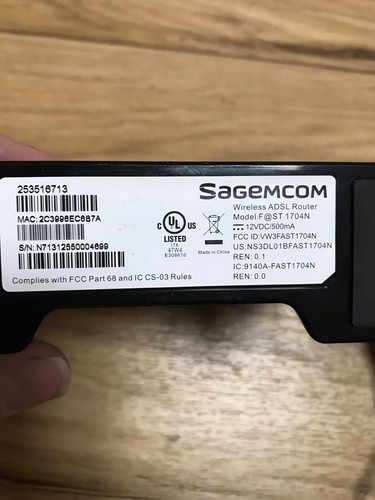 Windstream Sagemcom FAST 1704 Wireless DSL WiFi Modem/Router