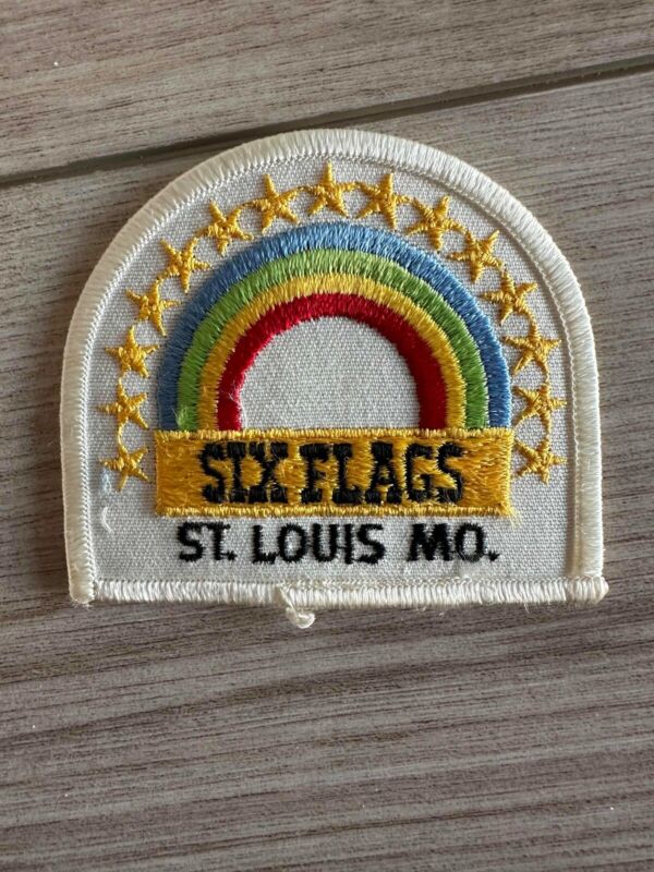 Six Flags St Louis MO Rainbow and Stars Vintage Embroidered Patch