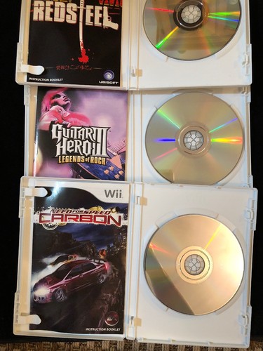 wii lot games Sports, RedSteel, Need For Speed, Guitar hero III