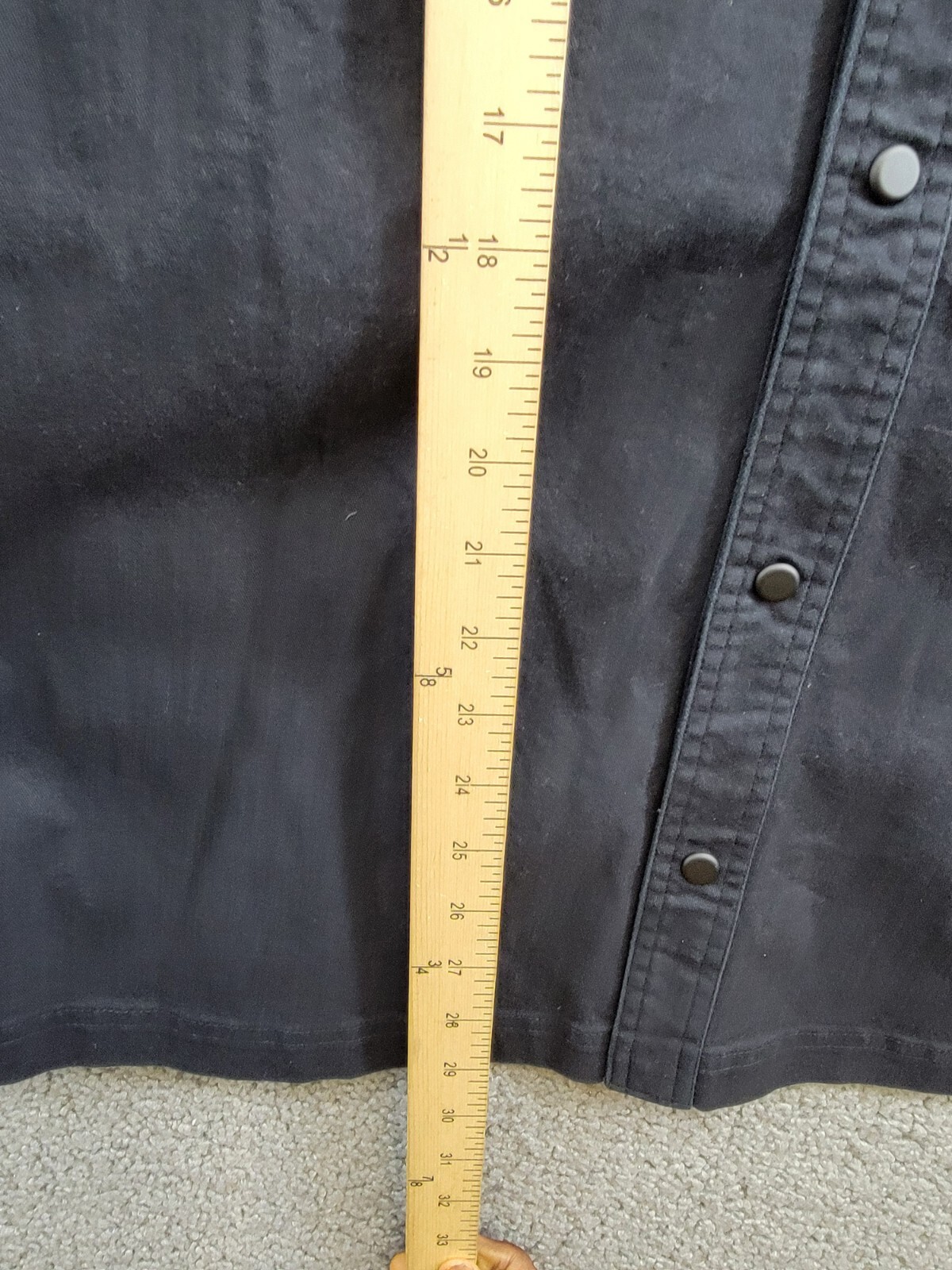 BASS OUTDOOR Relaxed Fit Worker Shirt Jacket Men's M Black Beauty Button Snap - Picture 8 of 19