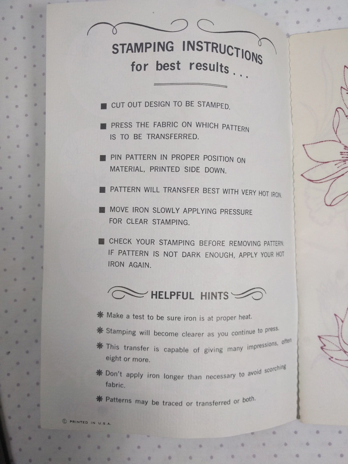 Vogart Fabric Transfer Pattern Idea Book 16 Patterns 1993 Made in USA