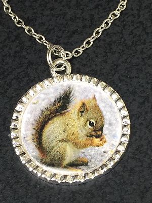 Squirrel Charm Tibetan Silver with 18'' Necklace G12 BIN