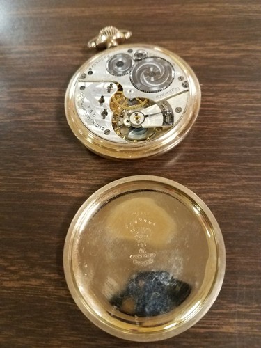 ELGIN POCKET WATCH IN 10K GOLD FILLED KEYSTONE CASE 15 JEWEL BAD GLASS