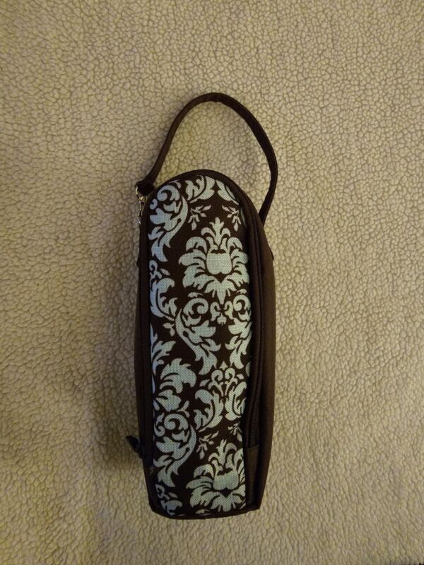 Enfamil Insulated Baby Bottle Travel Bag Tote Strap Brown Teal