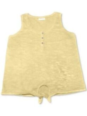 Женская желтая майка с круглым вырезом Henley спереди и желтым галстуком STYLE & COMPANY XXL