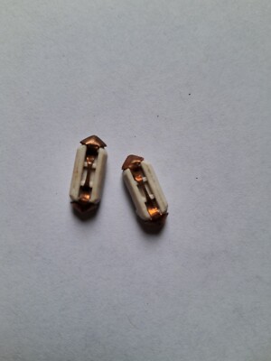 Pair (Two) White 25A Ceramic Stubby Short Fuses 190SL 300SL 230SL 250SL 280SL