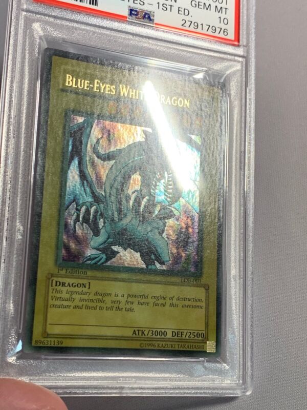 YUGIOH PSA 10 GEM MINT BLUE-EYES WHITE DRAGON LOB-001 ULTRA YUGIOH PSA 10 GEM MINT BLUE-EYES WHITE DRAGON LOB-001 ULTRA
