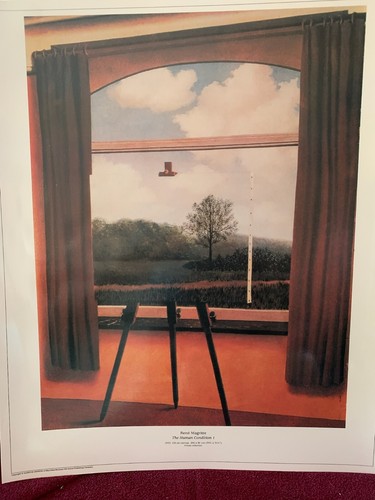 Vintage Laminated Fine Art Poster 22x26 Rene Magritte, The