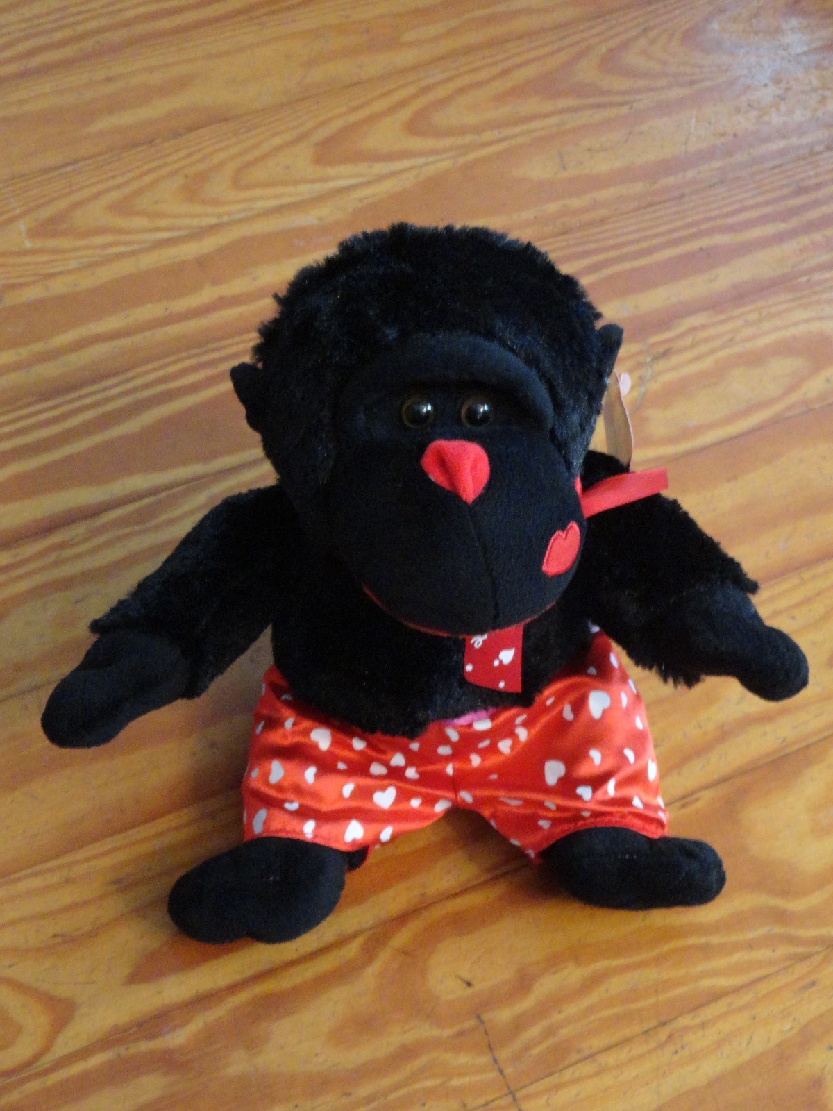 Valentine’s Day Stuffed Gorilla Inside Kiss Mailbox with Flag VERY CUTE!