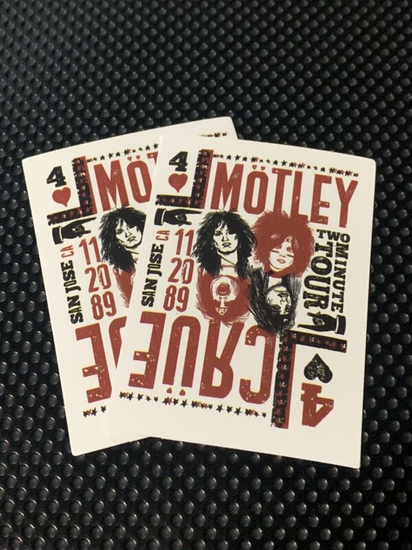 2 Motley Crue Reproduction 1.8’’X2.5’’ mini Concert Poster Stickers
