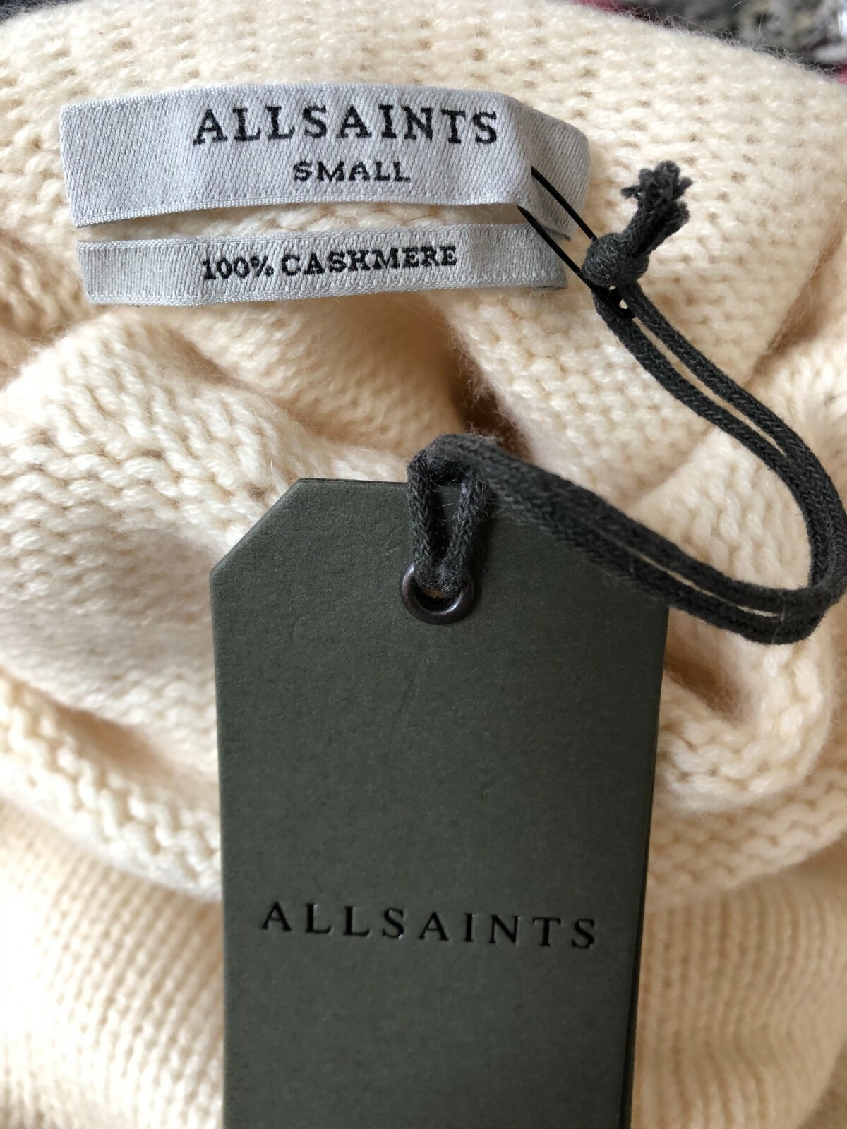 Pre-owned Allsaints Brand Cashmere Turtleneck Sweater From All Saints Chalk White Size S