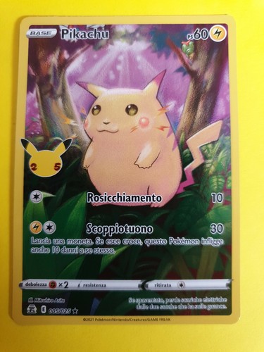 Pikachu 月のバスカード 60HP Pikachu HP 60 Charge Ability Pika Punch Attack Yellow