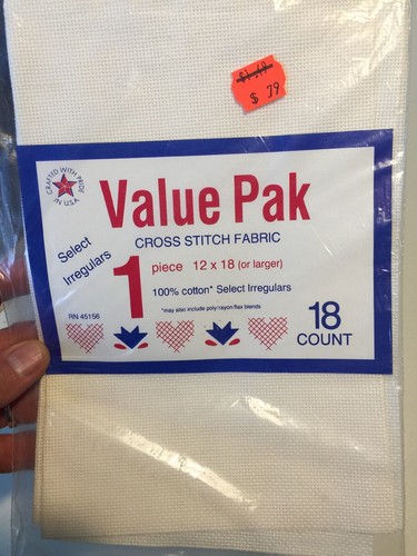 5  Packages 18 Count Aida Fabric All 12