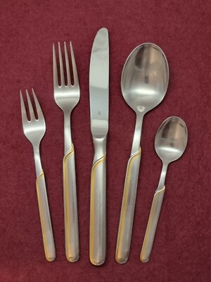 WMF Onda Gold Cromargan Besteck 5 teilig mehrere Sets vorhanden Note 2
