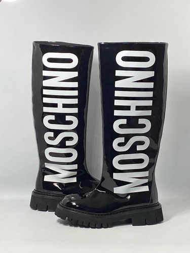 Moschino Knee-High Logo Boots size 36 | eBay