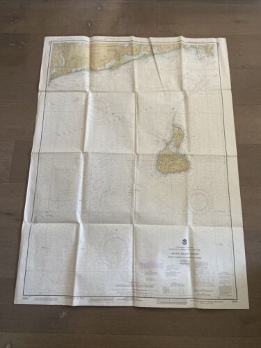 NOAA Sounding Map - Block Island Sound -1983- Nautical - Large...