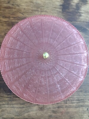 Vintage Plastic Crystal Candy Tray With Lid/Spins/Pink/Mid Century/Retro