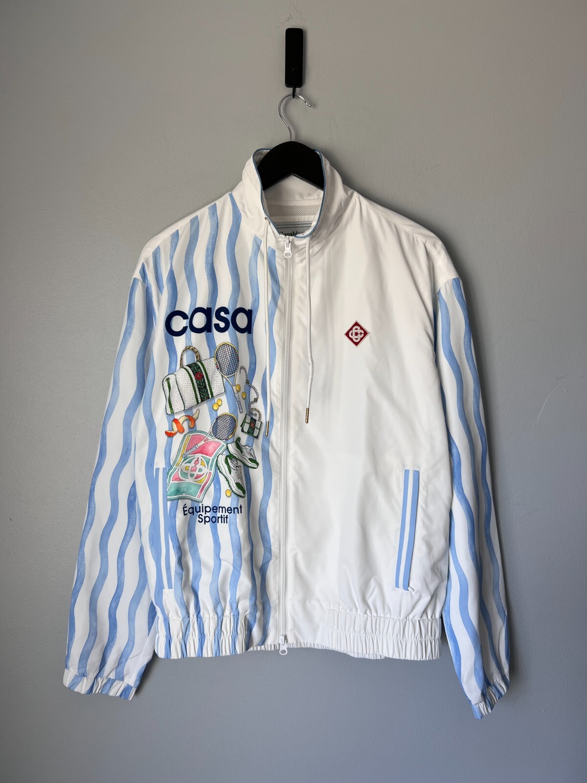 Casablanca Sportif Nylon Track Jacket - Size Medium - White
