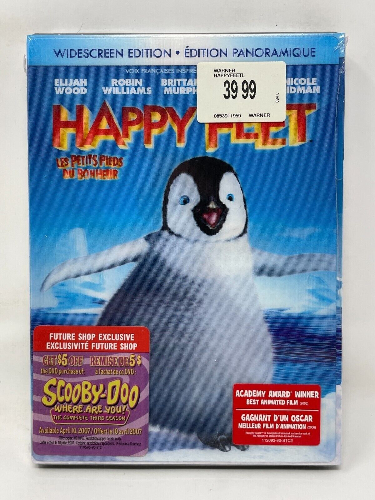Happy Feet (DVD, 2007, Bilingual, NEW, Widescreen) Elijah Wood, Robin Williams Happy Feet (DVD, 2007, Bilingual, NEW, Widescreen) Elijah Wood, Robin Williams