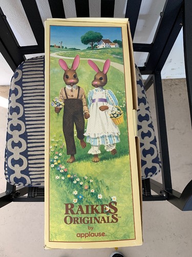 Raikes Originals By Applause Pair Calvin And Rebecca Rabbit Bunny 1st Edition