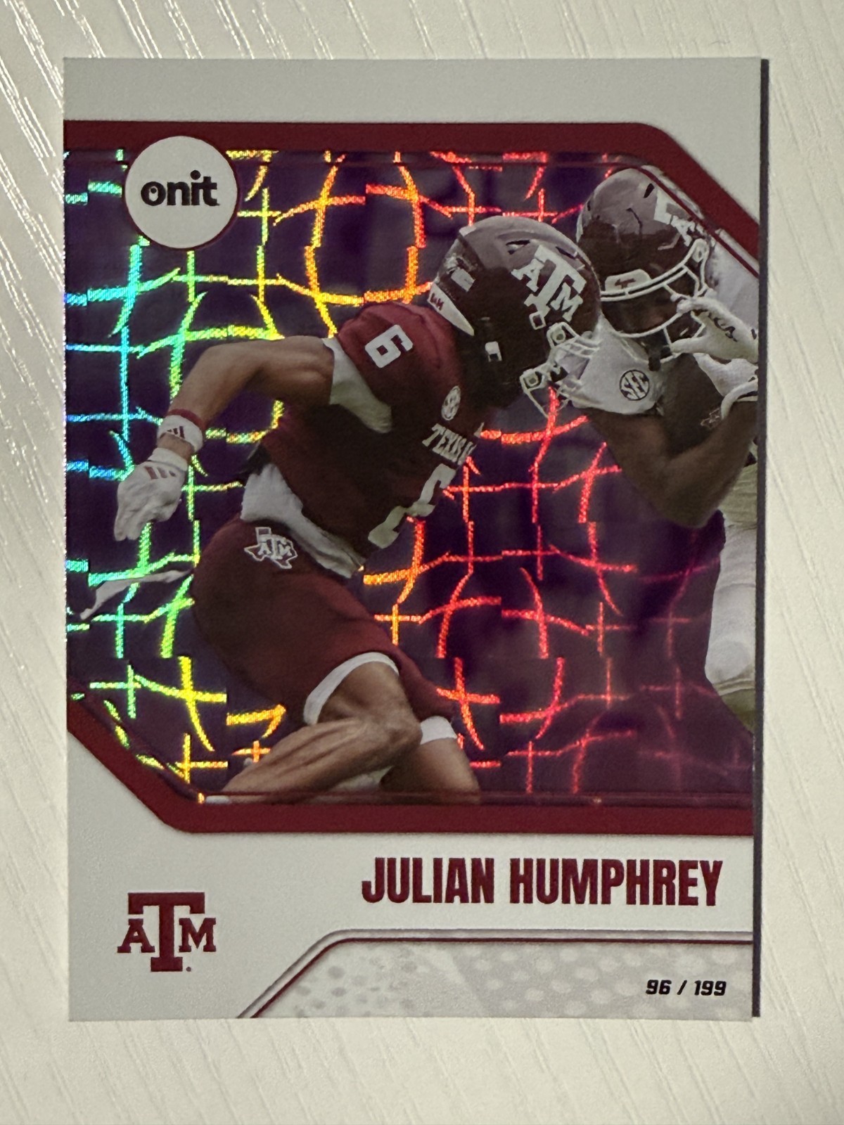 Julian Humphrey 2025 Onit Texas A&M Aggies Football Purple Parallel #P-7 96/199