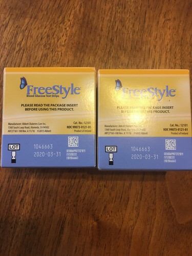 100 FreeStyle Blood Glucose Test Strips Exp 05/20 07/20 08/20 New in Box