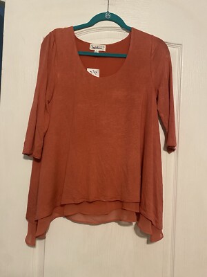 NWT Cloud Chaser Burnt Rose 3/4 Sleeves Size m Blouse 
