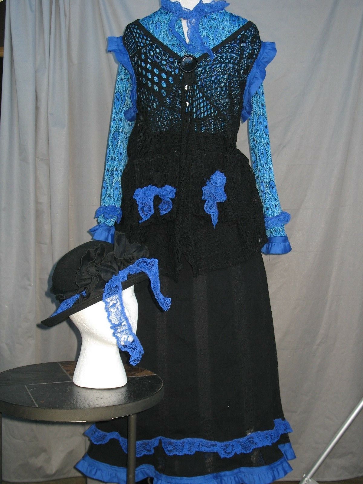 Victorian Costume Edwardian Dress Civil War Style Outfit w Hat