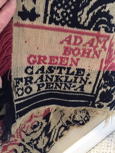 ANTIQUES SIGNED JACQUARD STARS, BIRDS, FLORALS WOOL COVERLET IN WONDERFUL COND.