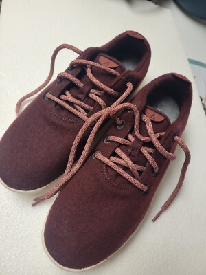 Allbirds Wool Runner Sneakers Men s Maroon Lace Up Shoes Fine Merino Wool Size 9