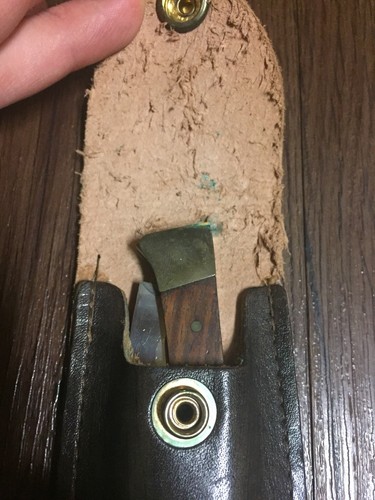 VINTAGE Stainless Steel Folding Pocket Knife Buck Like Made in Pakistan W/ Pouch