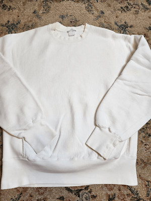 Vintage 90s Reverse Weave Athletic Crewneck Sweatshirt Adult Size XL White