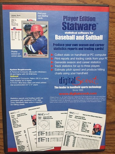 Player Edition Statware Statistical Software Baseball Softball Digital Scout 03