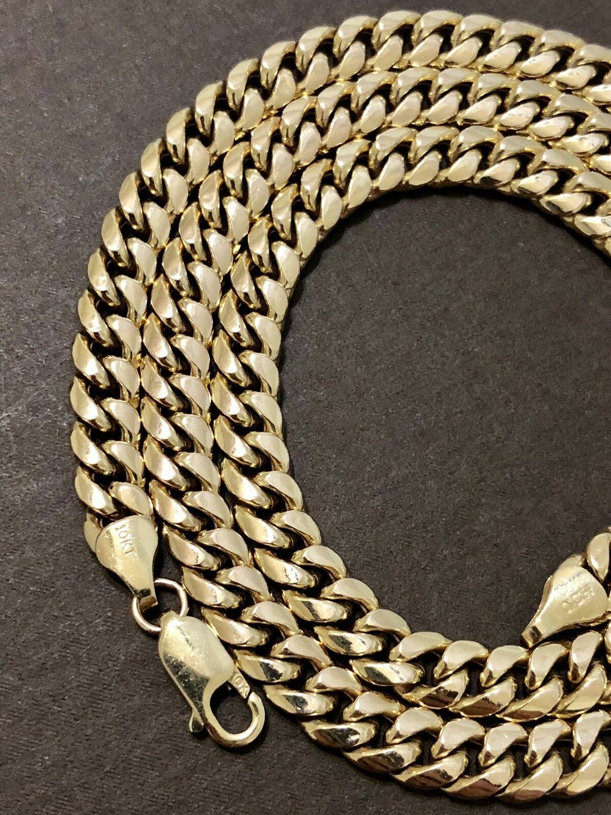 10K Yellow Gold Miami Cuban link Necklace Chain 20