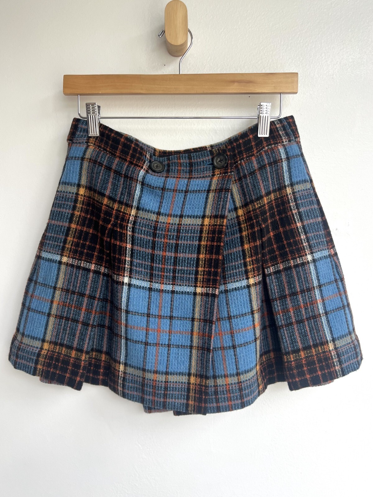 VIVIENNE WESTWOOD Vtg Callas Blue Plaid Tartan Wool Pleated