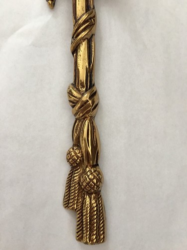 Vintage Pair French Adams Style 3 Light Brass Tassel Wall Sconce Sconces 26”