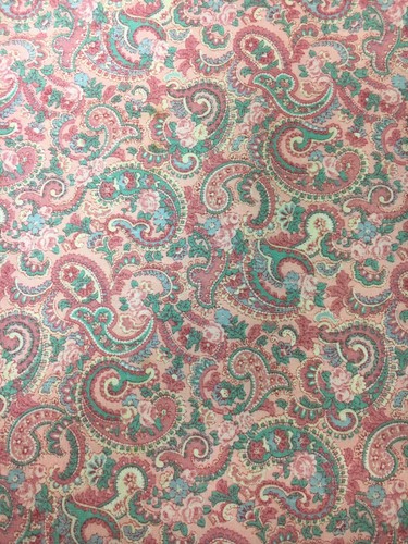 Vintage Cotton Peter Pan Fabric Pink And Blue Paisley 44