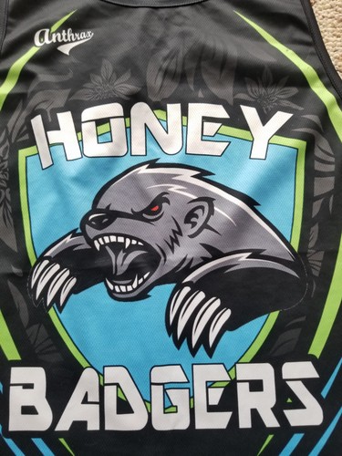Honey Badger Graphic Skulls Tank Top All Over Print Beach Muscle Board Shirt M View 2