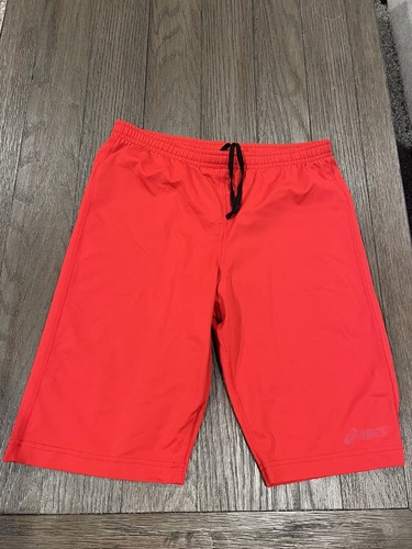 Mens asics running Spandex Half Tights Compression Shorts Red