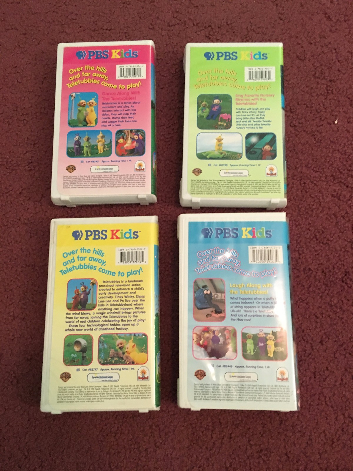 Lot of 4 Teletubbies VHS Videos VGC Incl Nursery Rhymes, Funny Day, others