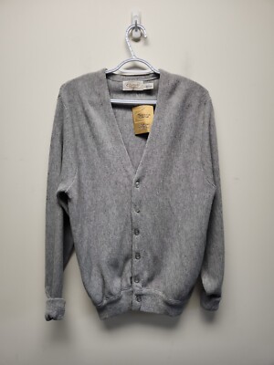 Vintage Christopher Michael Men's  Knit Button Up Sweater Large Gray New