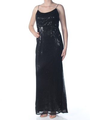 

ADRIANNA PAPELL Женское черное длинное платье с блестками для выпускного вечера с завышенной талией, Черный