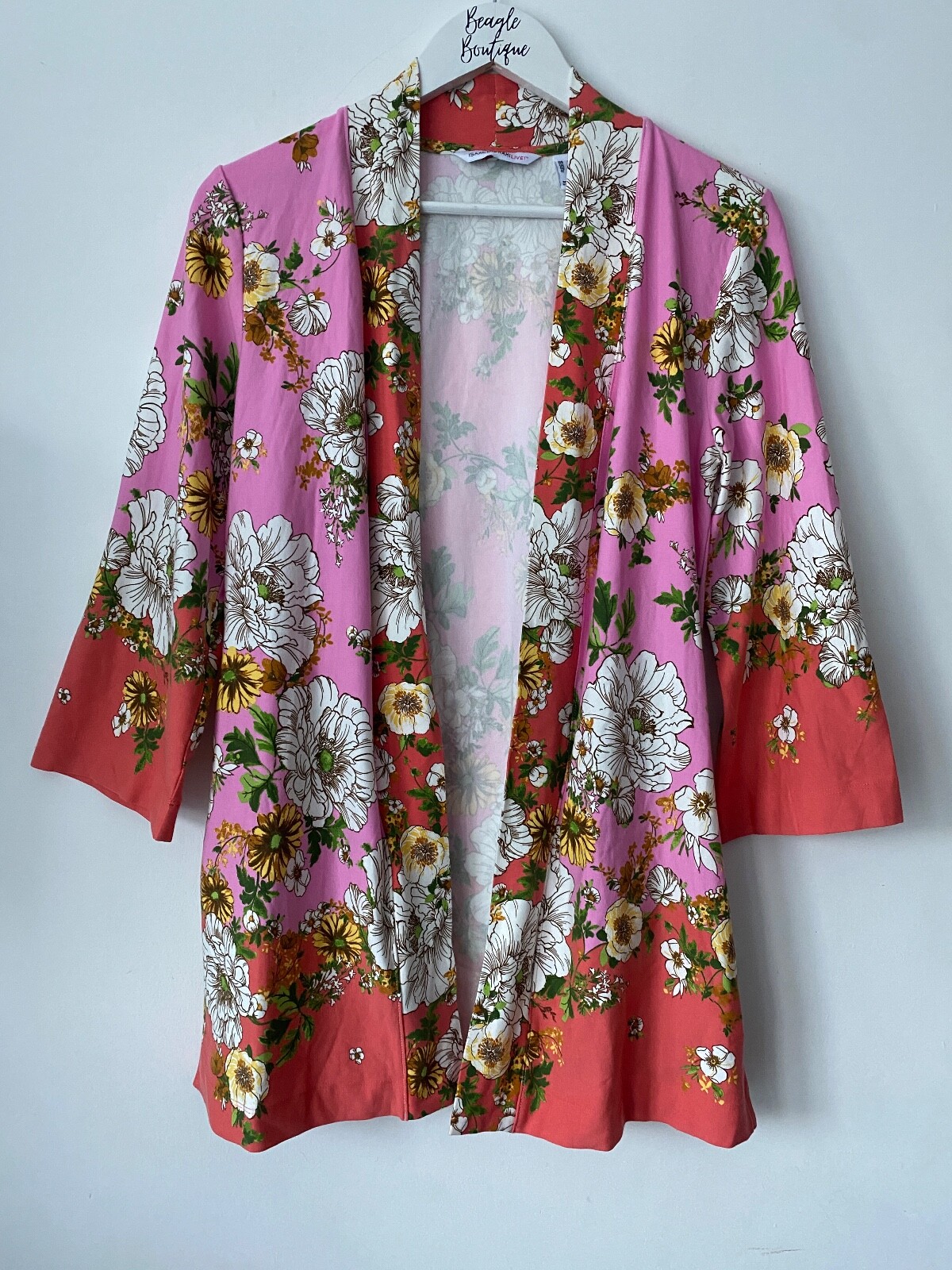 ISAAC MIZRAHI Live! Open Front Print Kimono / Cardigan - Picture 8 of 12