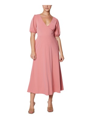 

LAUNDRY BY SHELLI SEGAL Женское платье кораллового цвета с пышными рукавами и завязками сзади, Коралл