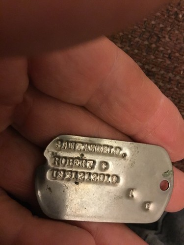 3 Vintage Military Metal Dog Tags ~ Notched