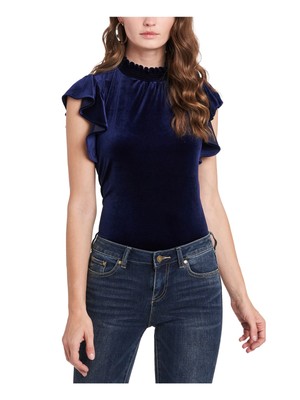 

1. STATE Womens Flutter Wear to Work Top с оборками, Navy